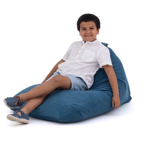 Dark Blue Sado Medium Pouf - Image 5
