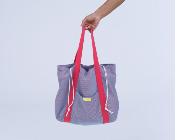 BEACH BAG BALEAL TURQUOISE/RED